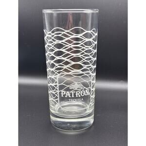 Patron Tequila Highball Glass Honeycomb Bee Etched Design Drinkware Barware